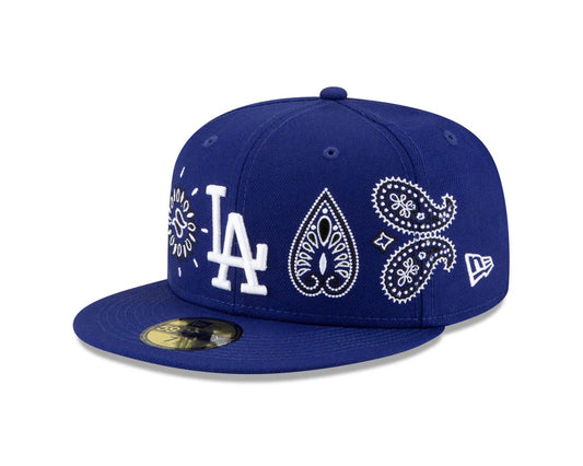 59FIFTY FITTED CAP LA DODGERS - AOP PAISLEY EMBROIDEY  - SIZE 7 1/2 - BLUE