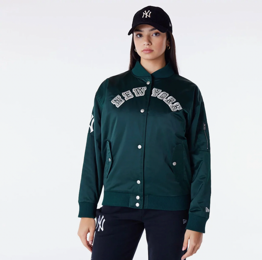 NEW ERA NEW YORK YANKEES WOMENS MLB DARK GREEN BOMBER JACKET SIZE S