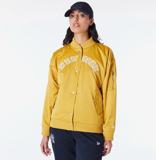 NEW ERA NEW YORK YANKEES WOMENS MLB DARK YELLOW BOMBER JACKET SIZE S